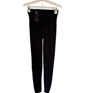 Sofra‎ Womens High Waisted Seamless Leggings Black EX907 One Size Free Size NWT